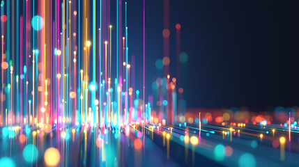 Vibrant Fiber Optic Lights Concept Display With Neon Glow