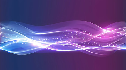 Fototapeta premium Abstract Purple and Blue Light Waves on Dark Background