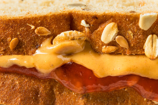 Homemade Peanut Butter and Jelly Sandwich