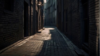 Mysterious empty street in old town. Cinematic Background Landscape.