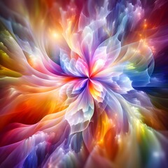 Prism Blossom with abstract colorful shapes colorful background