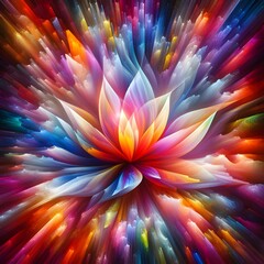 Obraz premium Prism Blossom with abstract colorful shapes colorful background