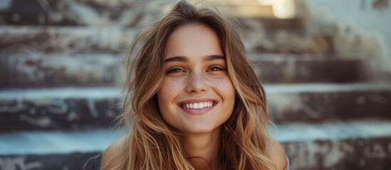 Stylish Caucasian Woman Smiling