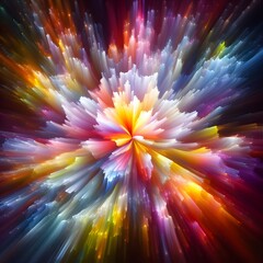 Obraz premium Prism Blossom with abstract colorful shapes colorful background