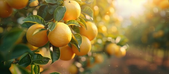 Abundant Ripe Lemons on a Tree