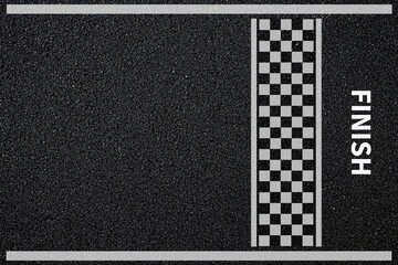 Finish line. asphalt road racing texture background. top view