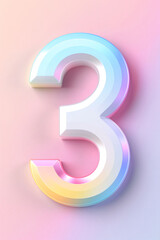 Fototapeta premium Countdown number 3 illustration poster, number 3 three-dimensional illustration