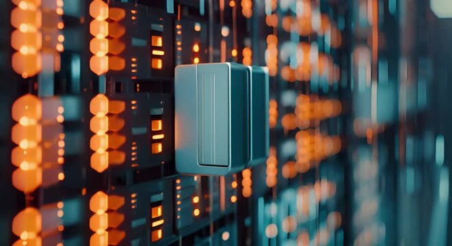 Futuristic digital document management system for organizing and storing corporate files. Concept Digital Transformation, Document Management, Corporate Data Storage, Innovation, Efficiency