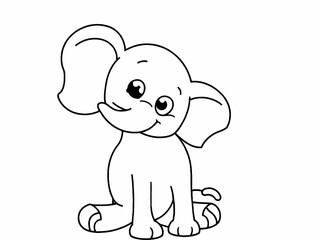 Fototapeta premium Elephant cartoon on white background