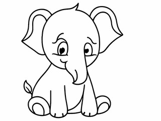 Obraz premium Elephant cartoon on white background