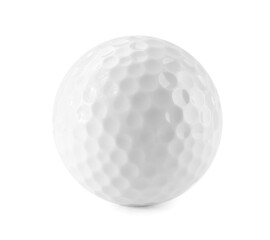 One golf ball isolated on white. Sport equipment
