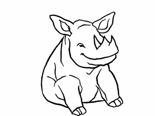 Obraz premium rhino cartoon illustration