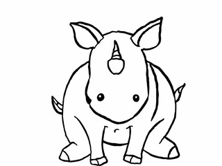 Naklejka premium illustration of a rhinoceros