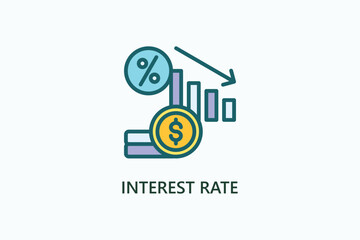 Interest Rate Vector, Icon Or Logo Sign Symbol Illustration 
