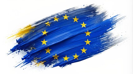 european union flag on white background
