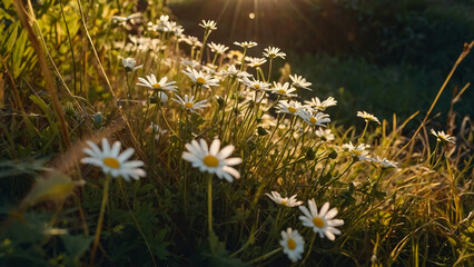 Leucanthemum vulgare, the ox-eye daisy, or oxeye daisy is widely cultivated and available as a perennial flowering ornamental plant for gardens and designed meadow landscapes
