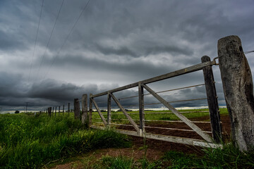 Field gateway in countryside, Buenos Aires province, Patagonia , Argentina