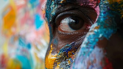 As the art therapy session comes to a close the man reflects on his progress and newfound sense of emotional freedom and renewal.