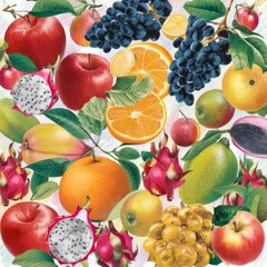 Composition of different fruits and berries.