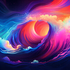 Abstract colorful waves of sea