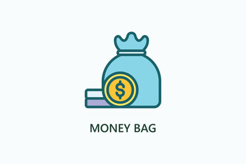 Money Bag Vector, Icon Or Logo Sign Symbol Illustration 
