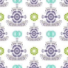 Seamless floral pattern, imitating nature in soft tones. Used in printing fabric patterns, batik fabric, wrapping paper, wallpaper, and room decoration.