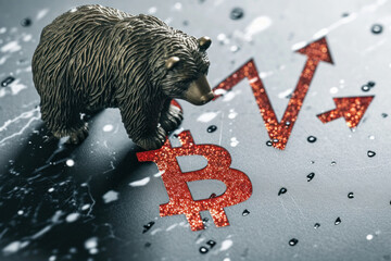 Cryptocurrency market slumps as bitcoin falls below $10,000 amid continuing bearish trend, first time since February - obrazy, fototapety, plakaty