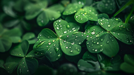 Clover with water droplets