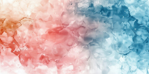 Vibrant Watercolor Splash Abstract Background in Blue, Red, and White Colors on White Background - obrazy, fototapety, plakaty