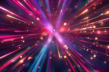 vibrant explosion of light and energy, symbolizing the speed at which data is transferred between devices. high-speed data transfer, symbolizing the speed and intensity of technology's impact 