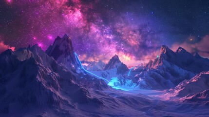 The majestic mountains are covered in snow