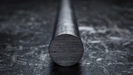 A metallic rod on a surface.