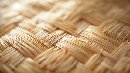 Close-up of woven wicker texture - obrazy, fototapety, plakaty