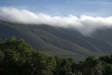 clouds over the mountains