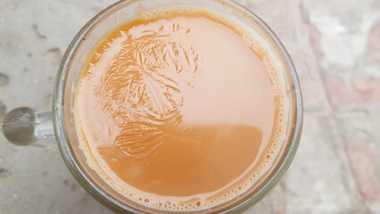 close up of a glass of coffee 