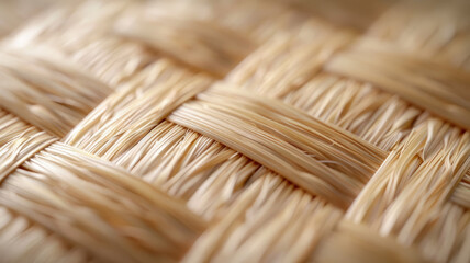 Close-up of a woven straw texture - obrazy, fototapety, plakaty
