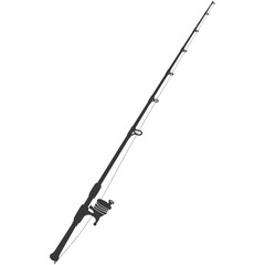silhouette fishing rod full black color only