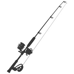 silhouette fishing rod full black color only