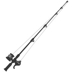silhouette fishing rod full black color only