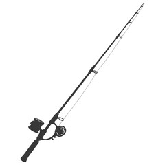silhouette fishing rod full black color only