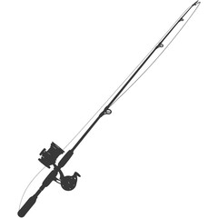 silhouette fishing rod full black color only