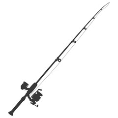 silhouette fishing rod full black color only