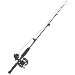 silhouette fishing rod full black color only