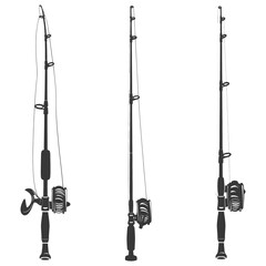 silhouette fishing rod full black color only