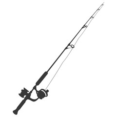 silhouette fishing rod full black color only