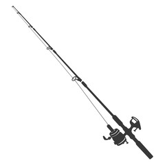 silhouette fishing rod full black color only