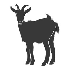 Obraz premium silhouette goat animal black color only full body