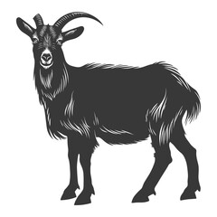 silhouette goat animal black color only full body