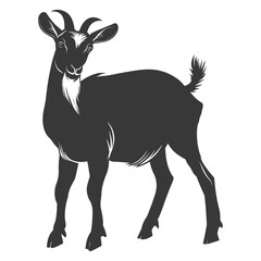 Obraz premium silhouette goat animal black color only full body