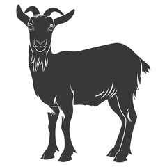 silhouette goat animal black color only full body